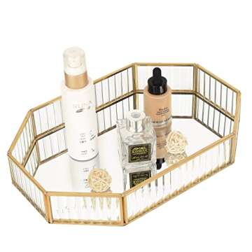 K COOL Gold Mirror Tray - Stylish & Functional Organizer