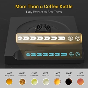 Seoukin Electric Gooseneck Kettle with 7 Temperature Presets