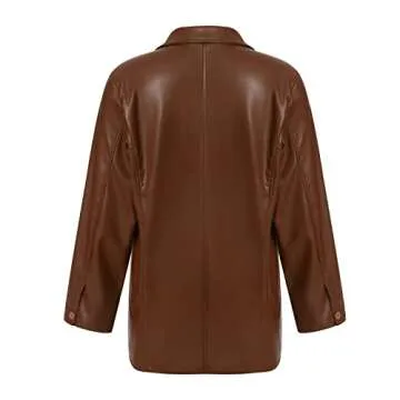 Chic Oversized Leather Jacket for Women – Kaipiclos
