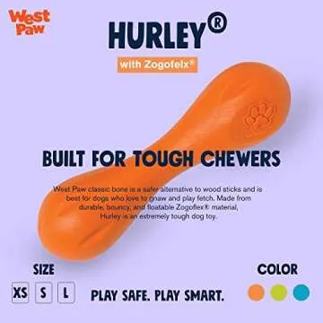 WEST PAW Zogoflex Hurley Durable Dog Bone Chew Toy – Floatable & Dishwasher Safe