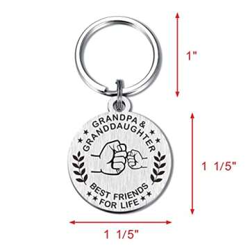 MXRSDF Grandpa Gifts - Grandfather Granddaughter Keychain
