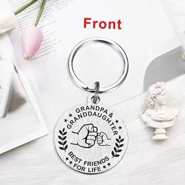 MXRSDF Grandpa Gifts - Grandfather Granddaughter Keychain