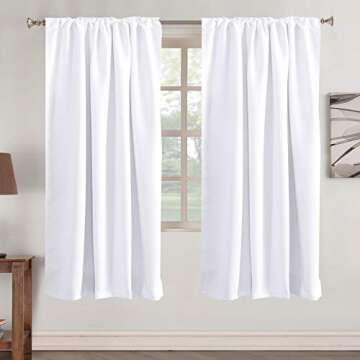 Turquoize Blackout Curtains Thermal Insulated Window Treatment Panels Rod Pocket Window Panels for S...