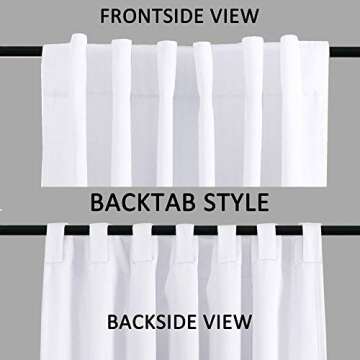 Turquoize Blackout Curtains Thermal Insulated Window Treatment Panels Rod Pocket Window Panels for Small Windows Thermal Insulated Back Tab Curtains, 52inch x 72inch, White, 2 Panels