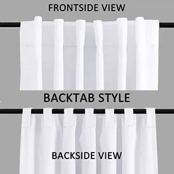 Turquoize Blackout Curtains Thermal Insulated Window Treatment Panels Rod Pocket Window Panels for Small Windows Thermal Insulated Back Tab Curtains, 52inch x 72inch, White, 2 Panels