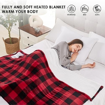 Homemate Heated Throw Blanket - 10 Heat Levels & Safety Features