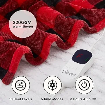 Homemate Heated Throw Blanket - 10 Heat Levels & Safety Features