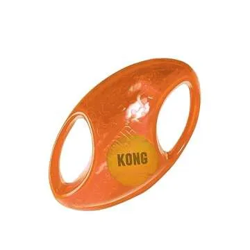 KONG Jumbler Football - Interactive Dog Toy for Dog & Puppy Playtime - Fetch Toy with Tennis Ball - Dog Supplies for Engaging Play (Medium/Large)