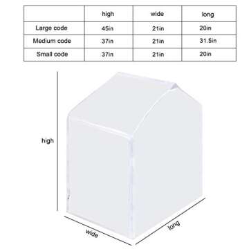QEES Garment Bags for Storage, Translucent Hanging Clothes Bag, Thicken PEVA Clothes Waterproof Protector, Hanging Wardrobe Garment Storage Bag, Garment Rack Cover YFZ48(37×20×21inch)