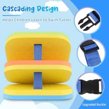 VSATEN Back Float, Swim Belt Bubble Adjustable 3 Layers Thicken Split Foam Learning Safety Training ...