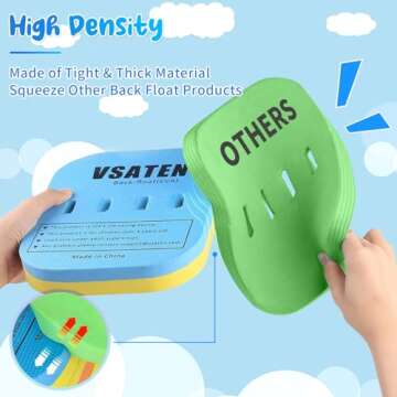 VSATEN Back Float, Swim Belt Bubble Adjustable 3 Layers Thicken Split Foam Learning Safety Training Board Pool Floaties for Kids Toddlers Swimming Beginners Floats Swim Lessons Equipment (10lb-60lb)