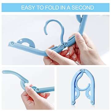12 Pcs Travel Hangers,Portable Folding Clothes Hangers ，Clothes Drying Rack for Home and Travel ?...