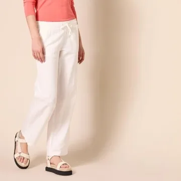 Amazon Essentials Women's Comfortable Linen Wide Leg Pants