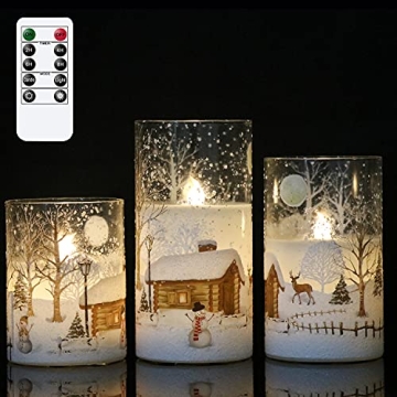 Enchanting DRomance Snowman Flameless Candles with Remote