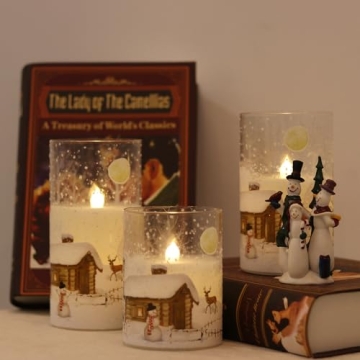 Enchanting DRomance Snowman Flameless Candles with Remote