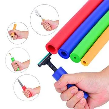 Foam Tube Grip/Foam tubing- 8PCS (4 Sizes) Comfortable Aid for Utensils - No BPA/Phthalate/Latex