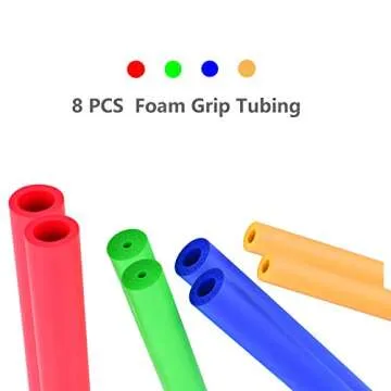 Foam Tube Grip/Foam tubing- 8PCS (4 Sizes) Comfortable Aid for Utensils - No BPA/Phthalate/Latex