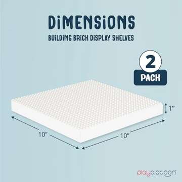 Play Platoon Wood Building Brick Display Shelves 2 Pack White Minifigure Display Case Shelf - 10x10 ...