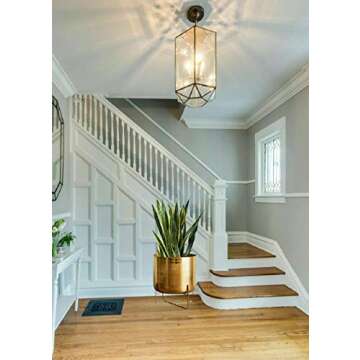 Serene Spaces Living Gold Planter with Detachable Stand – Modern Mid-Century Metal Pot for Indoor Plants – Decorative Flower Pot Holder for Living Room, Kitchen, Office, 14" Diameter & 23" Tall