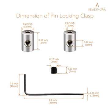 BEADNOVA Locking Pin Keeper Back for Hat Backing Pack Label Pinback Jewelry Making Back for Pin (20pcs, Allen Wrench Included)