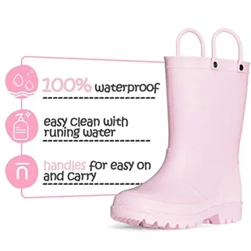K KomForme Kids Waterproof Rain Boots for Outdoor Adventures