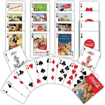 Coca-Cola Vintage Ads Playing Cards - Durable Official Deck for Family Fun