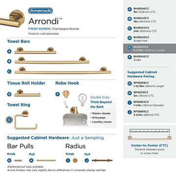 Elegant Amerock Champagne Bronze Towel Ring for Home