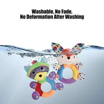 HAHA Baby Teething Rattle Toys, Infant Girl Boy Learning Toy Newborn Soft Handbell Grab Shaker Crinkle Squeaky Sensory Travel Accessories for 0 3 6 9 12 Months Old