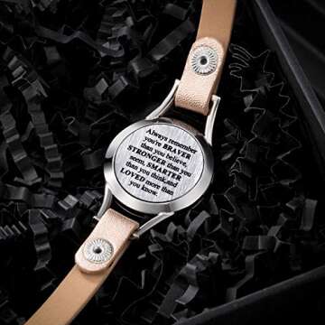 1 Piece Essential Oil Diffuser Bracelet Aromatherapy Locket Bracelet Jewelry with 2 Leather Bands and 15 Color Pads, Gift for Women Girls Mom at Christmas Birthday and Anniversaries (Flower)