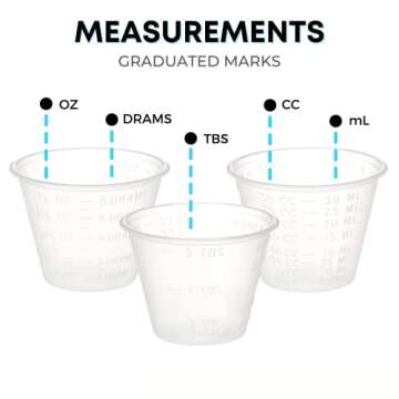 [200 Count - 1 oz.] Perfect Stix Disposable Graduated Plastic Medicine Cups - For Mixed Pills, Medic...