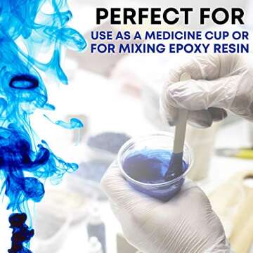 [200 Count - 1 oz.] Perfect Stix Disposable Graduated Plastic Medicine Cups - For Mixed Pills, Medication Measuring, Resin Mixing, Mouthwash