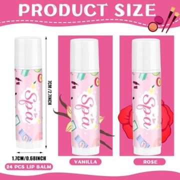 Suttmin 24 Pcs Spa Party Lip Balm Set for Women