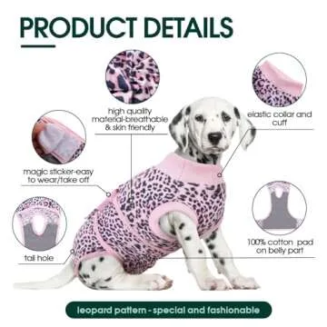 Kuoser Dog Surgery Recovery Suit, Recovery Suit for Female Male Dogs, Dog Onesie After Surgery Spay Neuter, Anti-Licking Pet Surgical Recovery Snugly Suit, Bodysuit for Abdominal Wounds Skin Disease