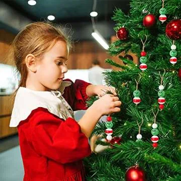 Eartim 121 Christmas Wood Beads for DIY Crafting
