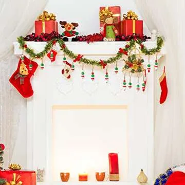 Eartim 121 Christmas Wood Beads for DIY Crafting