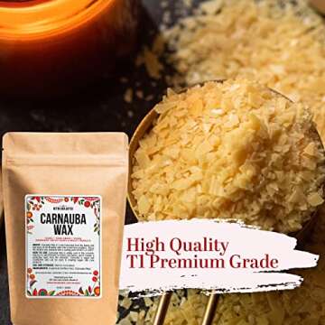 Carnauba Wax | For Wood, Furniture and Leather Finishing | Use in Homemade Balms and Other Skin Care...