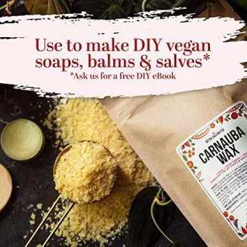 Carnauba Wax | For Wood, Furniture and Leather Finishing | Use in Homemade Balms and Other Skin Care | 100% Pure Carnauba Wax Flakes | Food Grade | Vegan Wax | 1 LB (16 oz) by Better Shea Butter