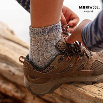 MERIWOOL Kids Hiking Socks - 3 Pairs of Comfort