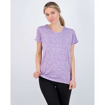 Real Essentials Womens Quick Dry Fit Dri Fit Active Wear Yoga Workout Athletic Tops Running Gym Exer...