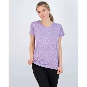 Real Essentials Womens Quick Dry Fit Dri Fit Active Wear Yoga Workout Athletic Tops Running Gym Exer...