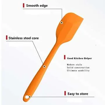 8 Pieces Silicone Spatulas,8.5 inch Non-stick Spatulas with Stainless Steel Core,Heat Resistant-500℉, One Piece Design,Food Grade Silicone, Dishwasher Safe, for Mixing,Cooking,Baking (8.5 inch)