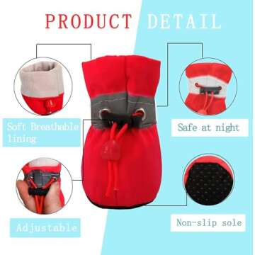 YAODHAOD Dog Shoes for Small Dogs, Anti-Slip Dogs Boots & Paw Protector for Winter Snowy Day, Summer...
