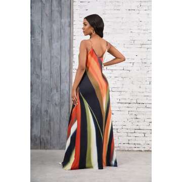 BessCops Summer Maxi Dresses for Women 2025 Plus Size Sundresses Casual Fashion Sleeveless Loose Long Sexy Dress with Pockets Orange