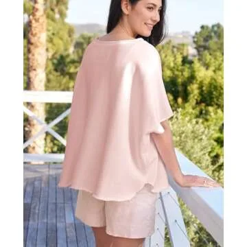 Yioaga Oversized Tshirts for Women Cap Sleeve Loose Fit Summer Tops Casual Crewneck Trendy Plus Size Fashion Basic Tees(Pink,M), Medium