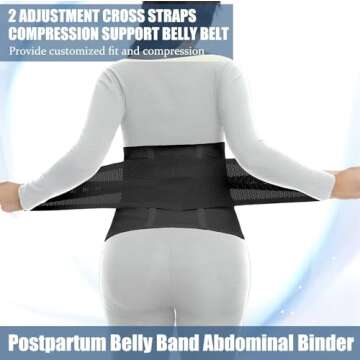 ChongErfei Postpartum Belly Band & Abdominal Binder Post Surgery Compression Wrap Recovery Support Belt (For waistline 32"-38",L, Black)