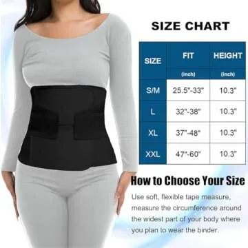 ChongErfei Postpartum Belly Band & Abdominal Binder Post Surgery Compression Wrap Recovery Support Belt (For waistline 32"-38",L, Black)