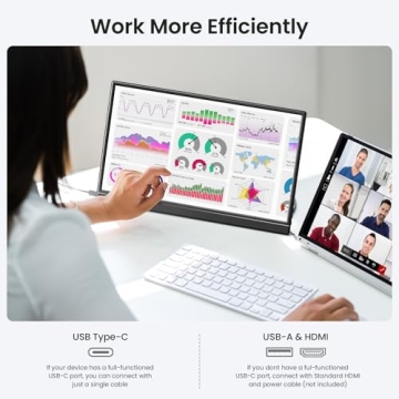 KQC 15.6" FHD IPS Portable Monitor for Gaming & Work