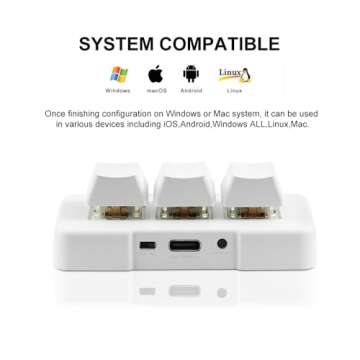 PCsensor 3-Key Mini Keypad 2.4G Wireless USB 2 in 1 Mechanical Gaming Keyboard Hot Key Customized Program with RGB Led for Gaming OSU Office Work