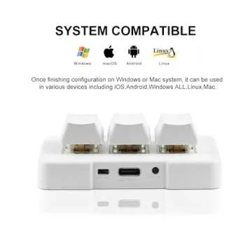 PCsensor 3-Key Mini Keypad 2.4G Wireless USB 2 in 1 Mechanical Gaming Keyboard Hot Key Customized Program with RGB Led for Gaming OSU Office Work