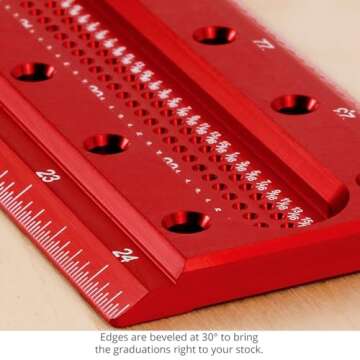 Woodpeckers T Square, 12 Inch, Precision Woodworking T-Square Ruler, Built-in Edge Support, Scribing & Shelf Pin Guides, Rack-It Mount, Made in USA